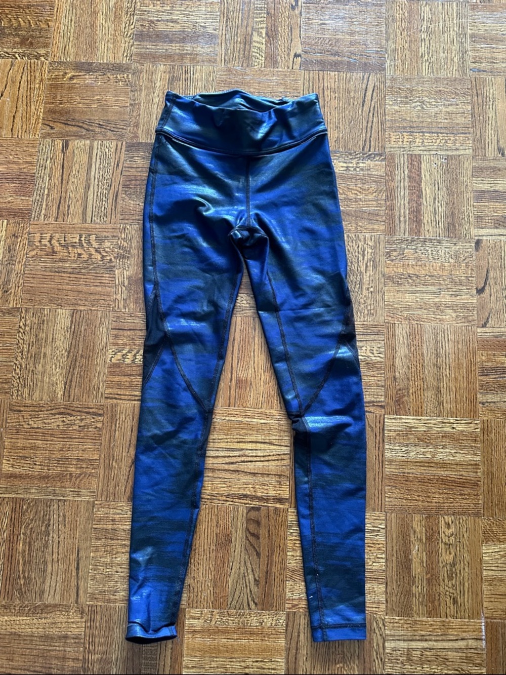 Blue and Black Athletic Leggings